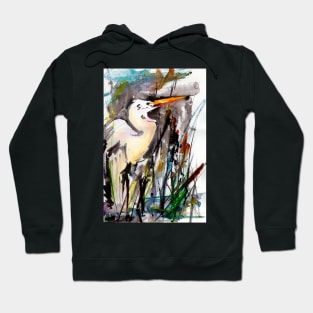 Heron in Cat Tails Hoodie